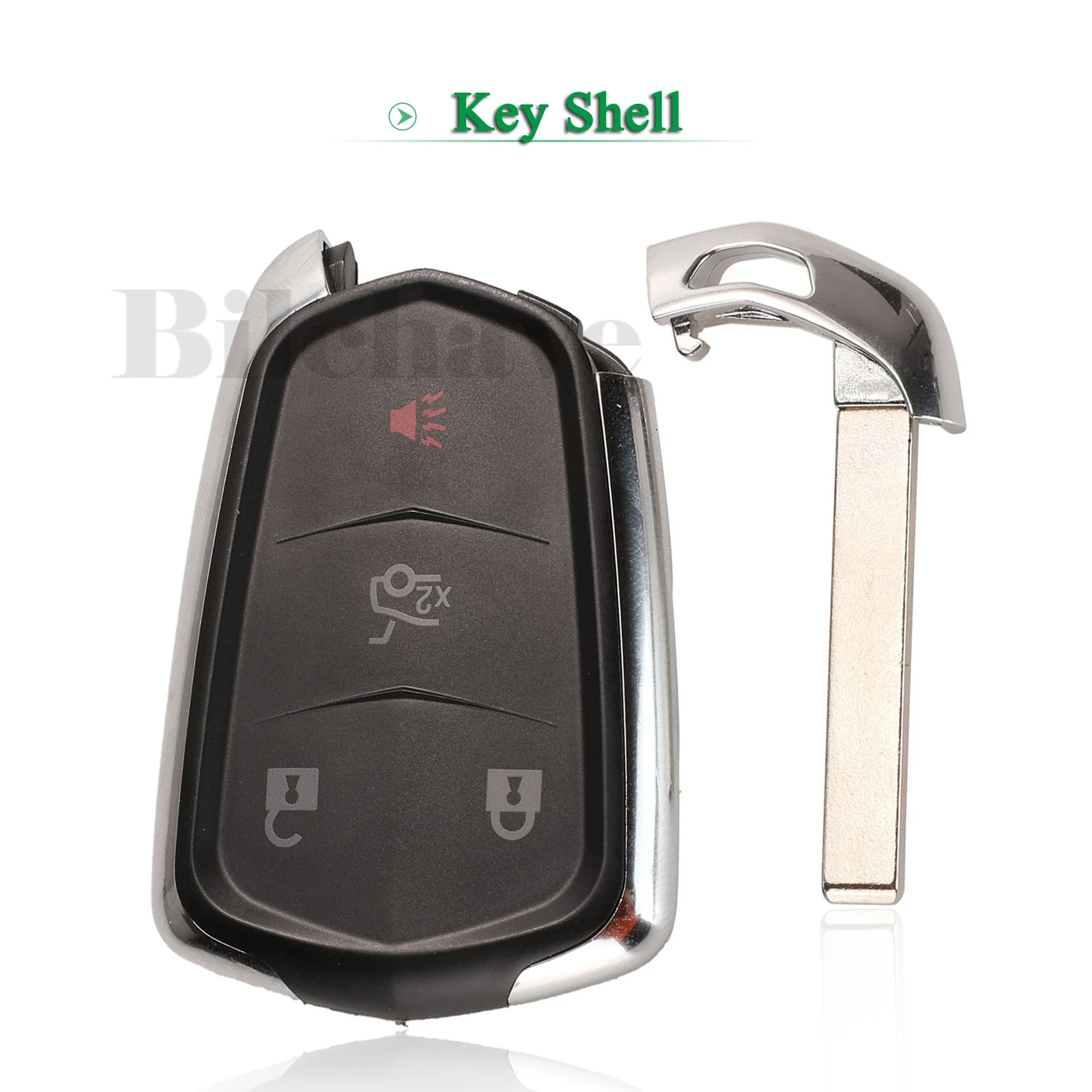 

jingyuqin 4 Buttons Remote Car Key Shell Case Fob For Cadillac Ats Xts Srx Ct6 Xt5 Atsl With Uncut Blade Replacement