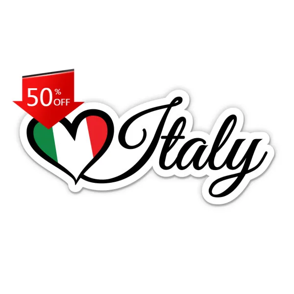 

Italy Flag Heart Travel Unique Truck Window Boat Camper Van Decoration Retro Vintage