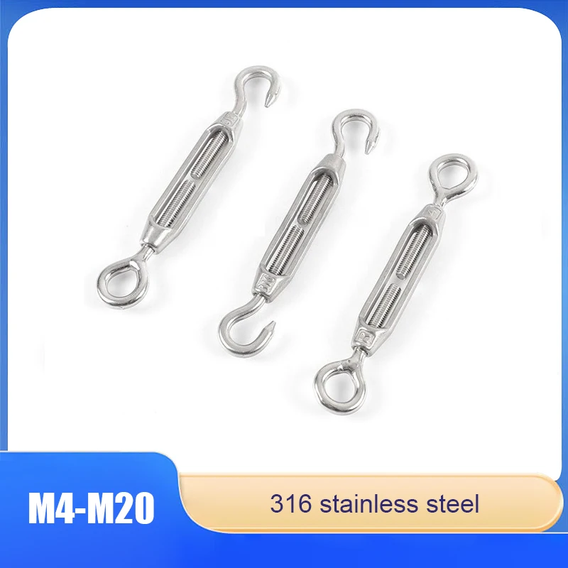 1pc 316 Stainless Steel Split Screw Wire Rope Tensioner M4 M5 M6 M8 M10 M12 M14 M16 M20 For Wire Rope Tensioning And Adjustment