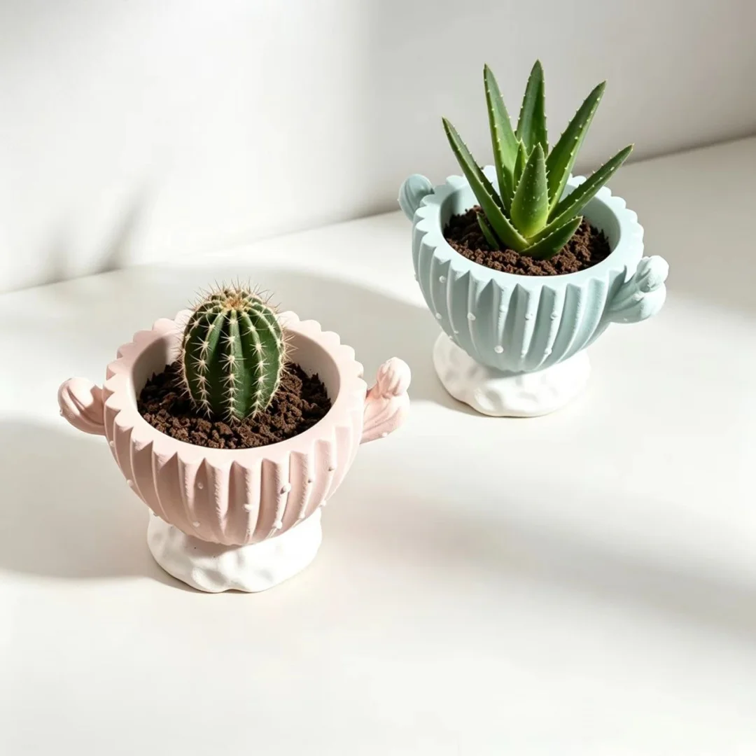 Cactus Succulent Pot Silicone Mold Easy Demold For DIY Flower Pot Concrete Storage Jar Plaster Candle Cup Pen Holder Home Decor view 4