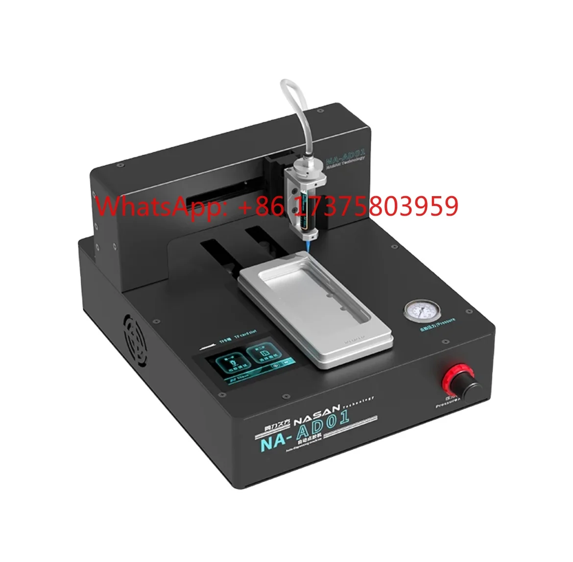 NASAN DA01 Automatic Frame Glue Dispenser Machine With Cooling System for Phone Frame Back Glass Gluing With Full Set Mold