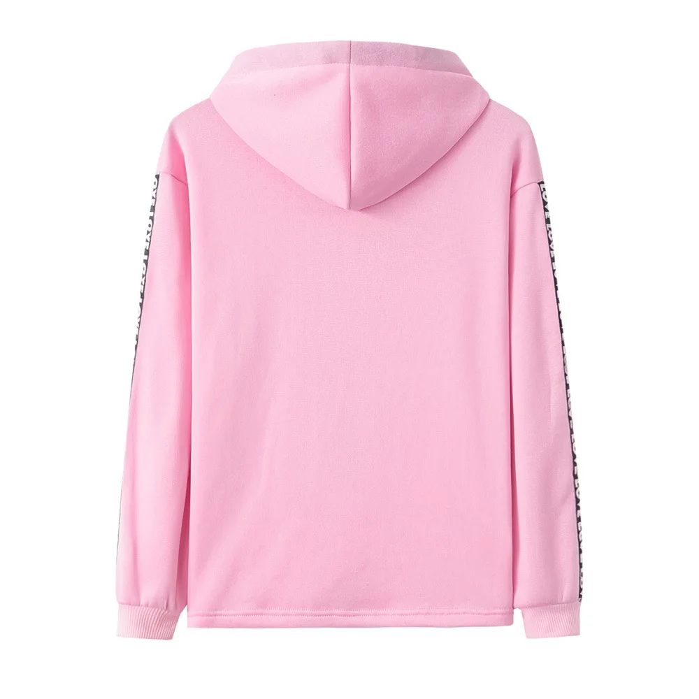 Fashion Women Casual Long Sleeve Letter drawstring  Sport Hooded Sweatshirt Pullover Tops Spring And Autmum S-3XL For 4 Colors