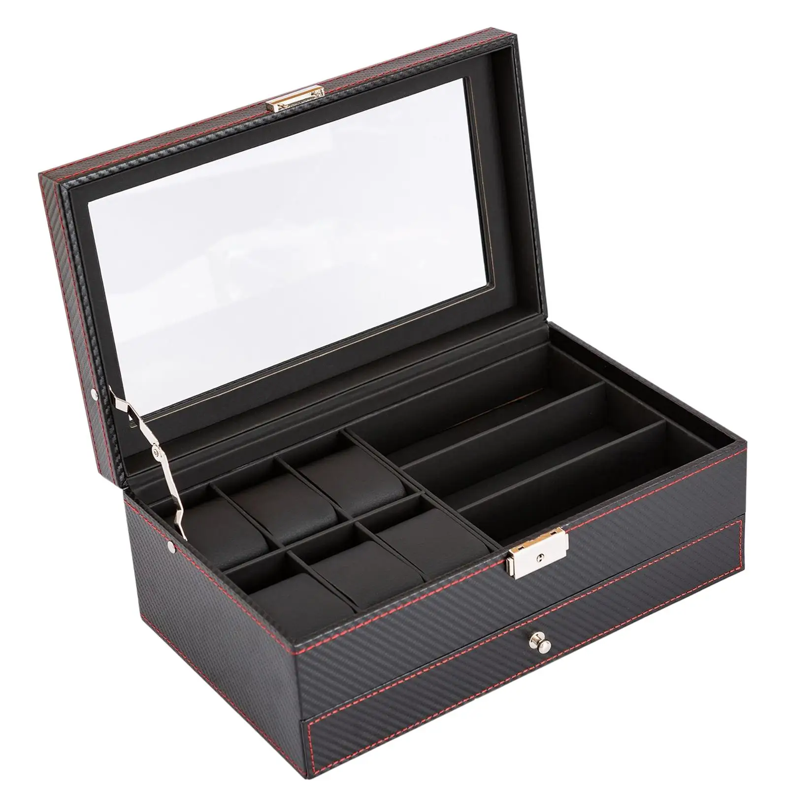 Double Layer Watch Storage Box Multifunctional Jewelry Display Case for Bracelet Girls Women Table Dresser Home Decoration