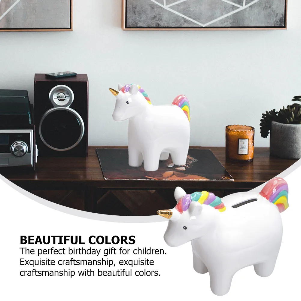 برطمان توفير وحيد القرن مصنوع بحرفية رائعة وحاوية عملات معدنية إبداعية لتزيين المكتب وعاء توفير وحيد القرن لتزيين المكتب #1