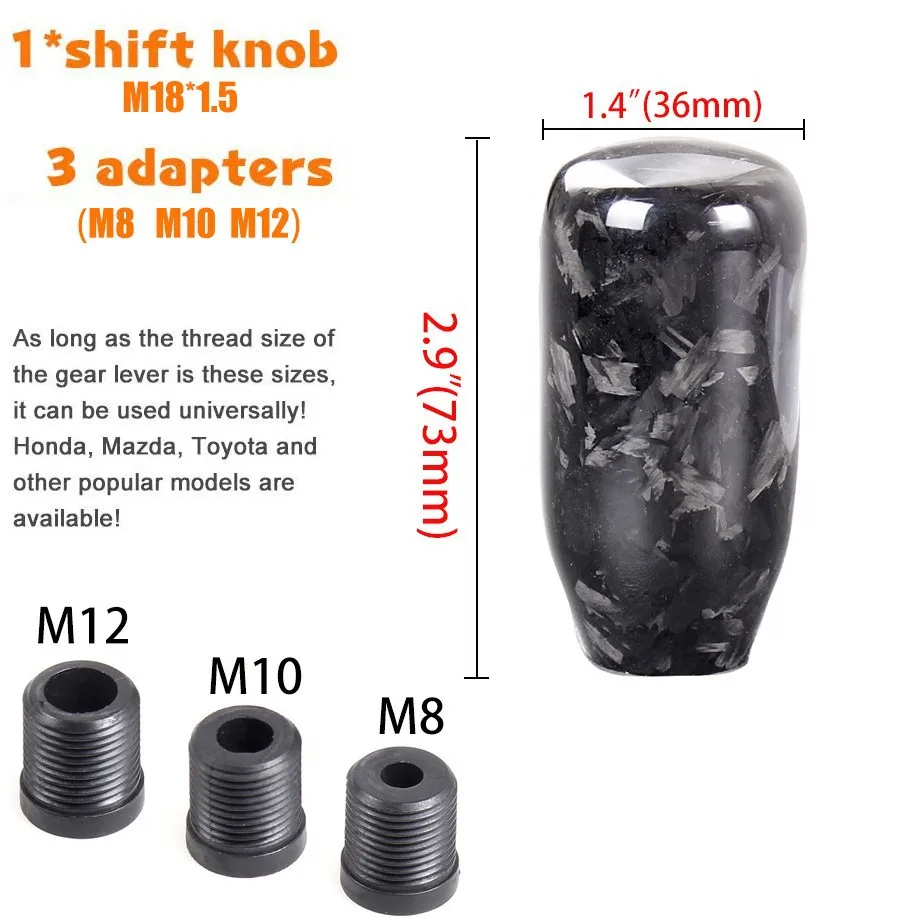 Irregularly Forged Carbon Fiber Gear Head, Manual Gear Shift Handle Wave Stick Head Car Modification Supplies