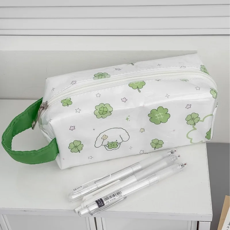 

Милый пенал из ПВХ с принтом собаки и кролика, большая вместительная сумка для канцелярских принадлежностей для студентов, органайзер для кистей для макияжа, школьные принадлежности