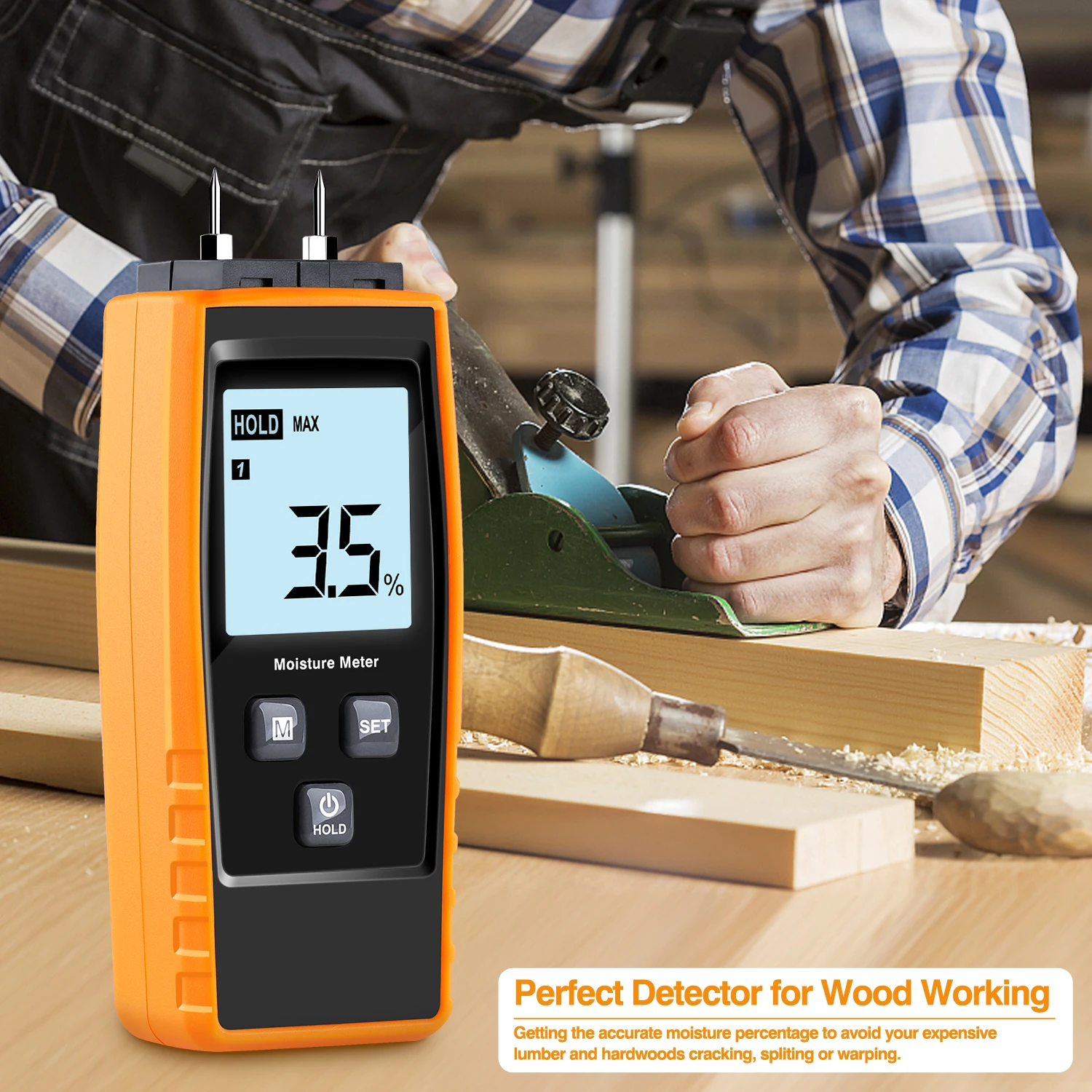 RZ Wood Moisture Meter Digital Handheld Wood Moisture Meter Concrete Woodworking carton Building Material Moisture Meter