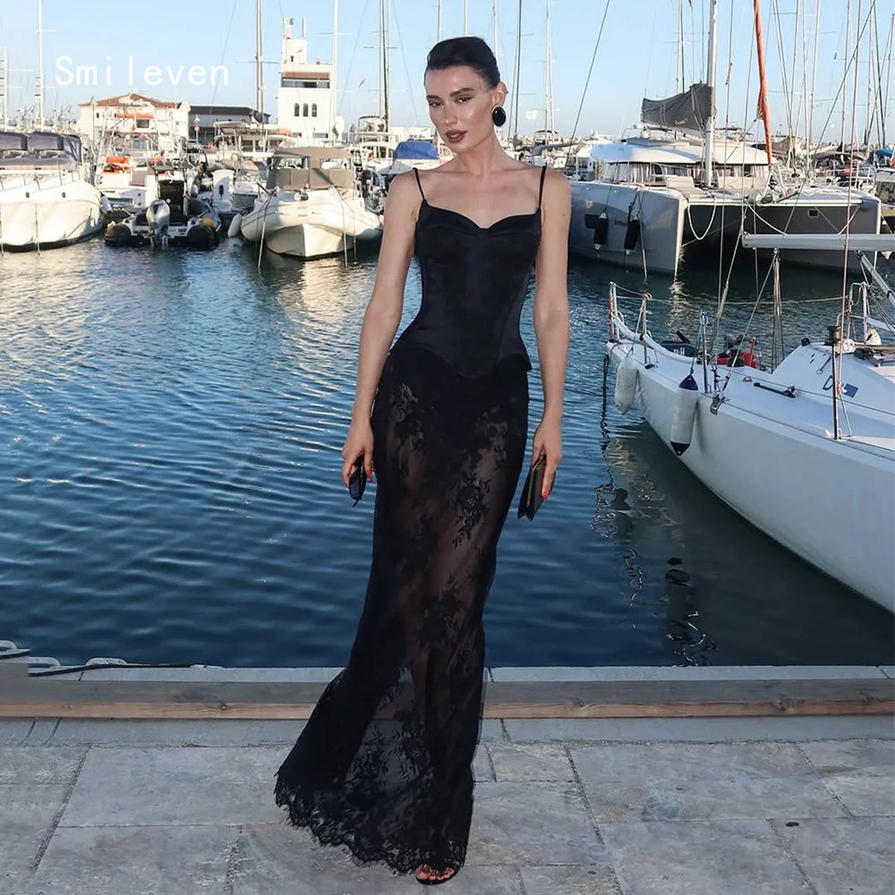 

Smileven Luxury Lace Mermaid Prom Dress Spaghetti Strap Party Gowns Appliques Formal Occassion Dress Customized 2026