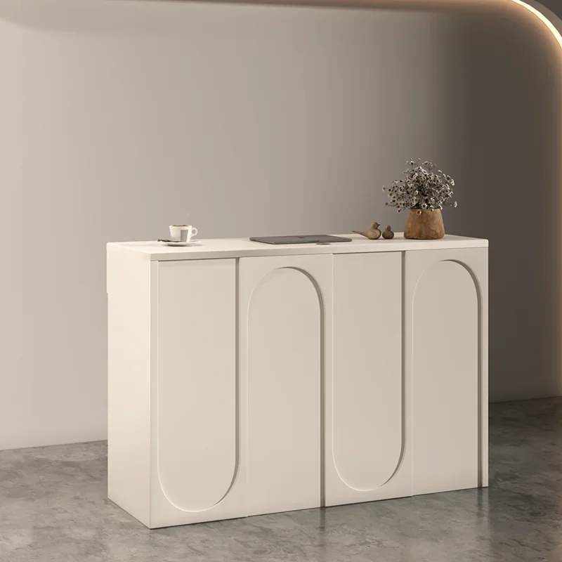 

​ ​ Кремовая стойка регистрации в японском стиле, многофункциональная барная стойка, компактный бутик, салон красоты, мебель для студии йоги FYRD ​ ​