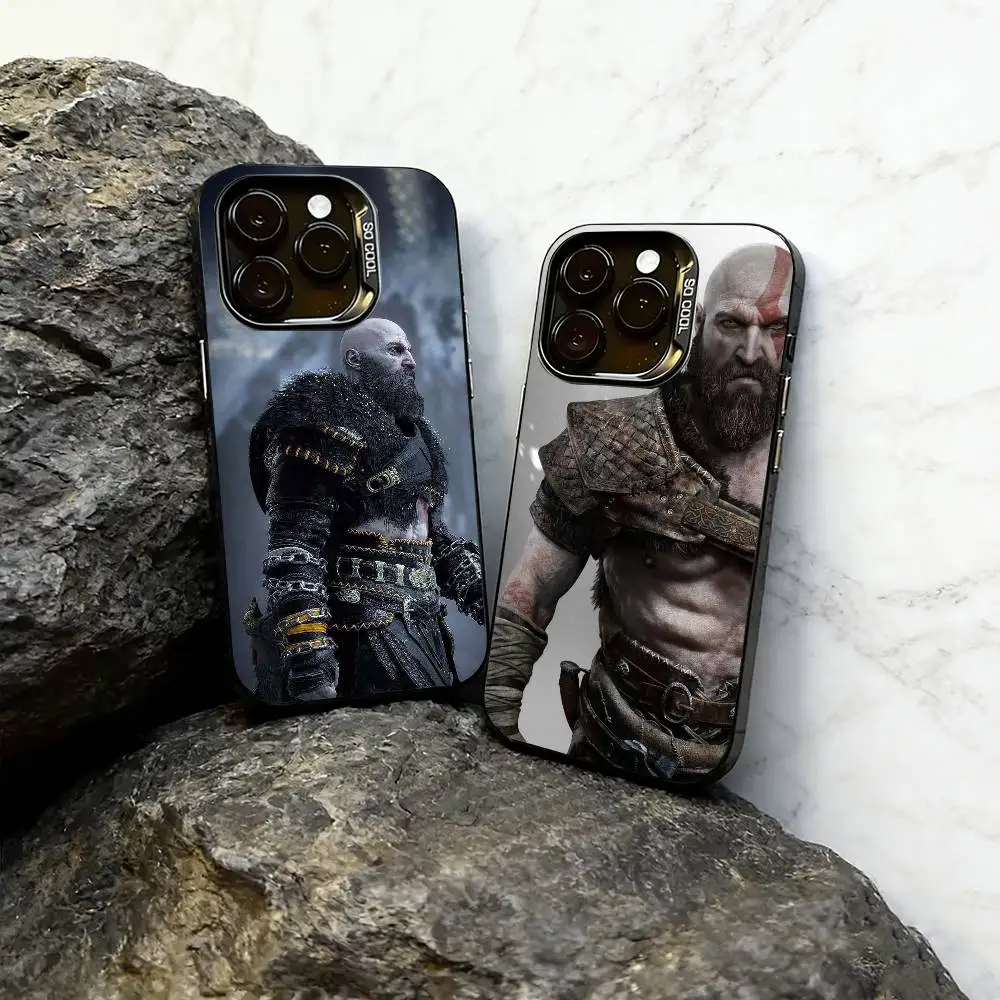 

God of War Kratos Phone Case For iPhone 17,16,15,14,13,12,11 Plus,Pro Max,XS,Colorful Silver Phone case Funda Cover