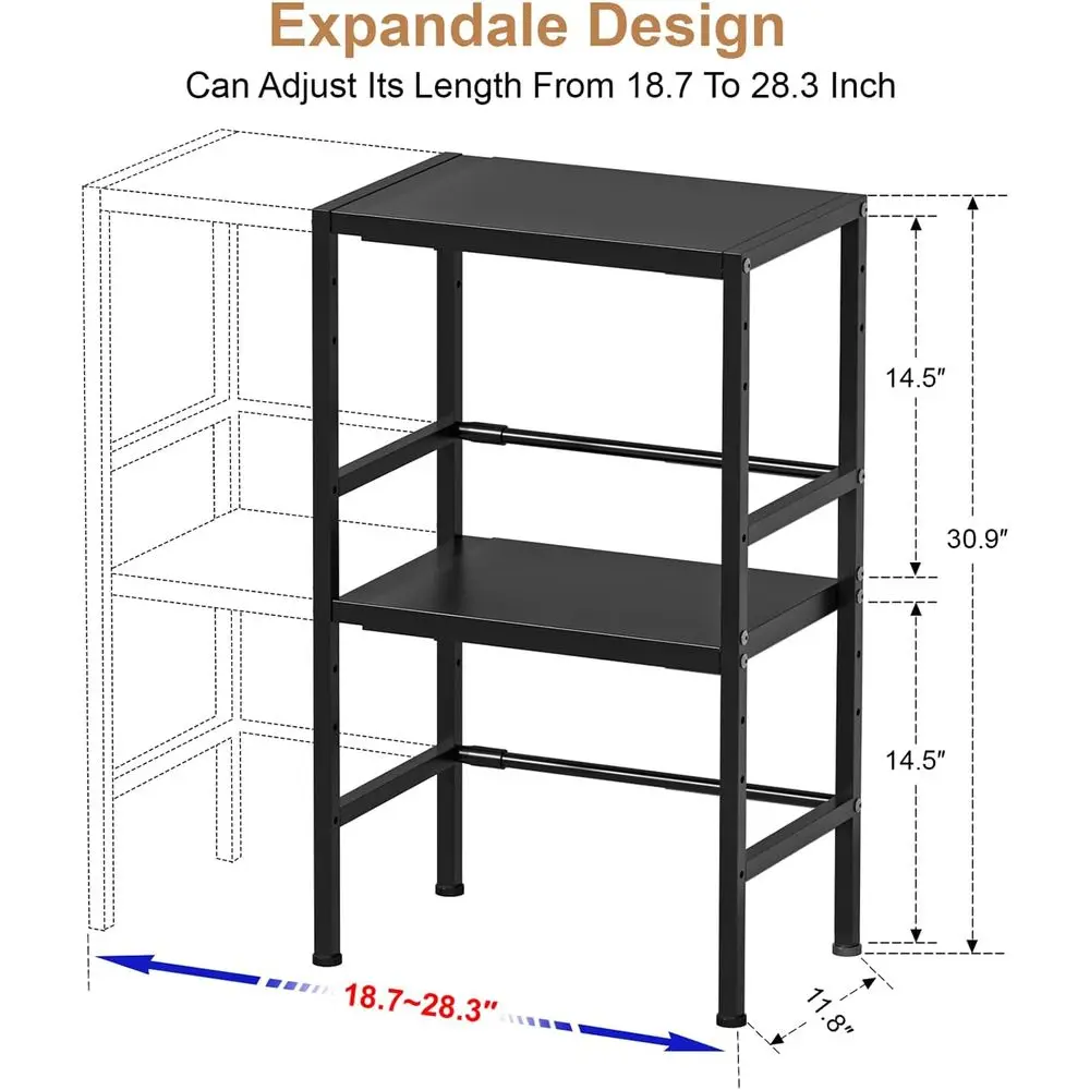رف رف معدني عالي التحمل قابل للتعديل من طبقتين للمطبخ والمخزن والمرآب والغسيل - يحمل 300 رطلاً