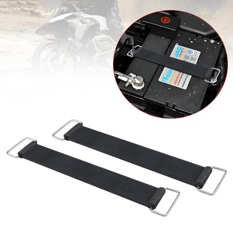 2Pcs 18-23cm Motorcycle Rubber Battery Strap Holder Belt For All Motorcycles, Tricycles, Scooters