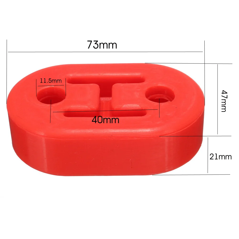 Universal Heavy Duty Upgraded Exhaust Hanger Support Bracket Rubber Mount Red Exhaust Systems Car Accessories