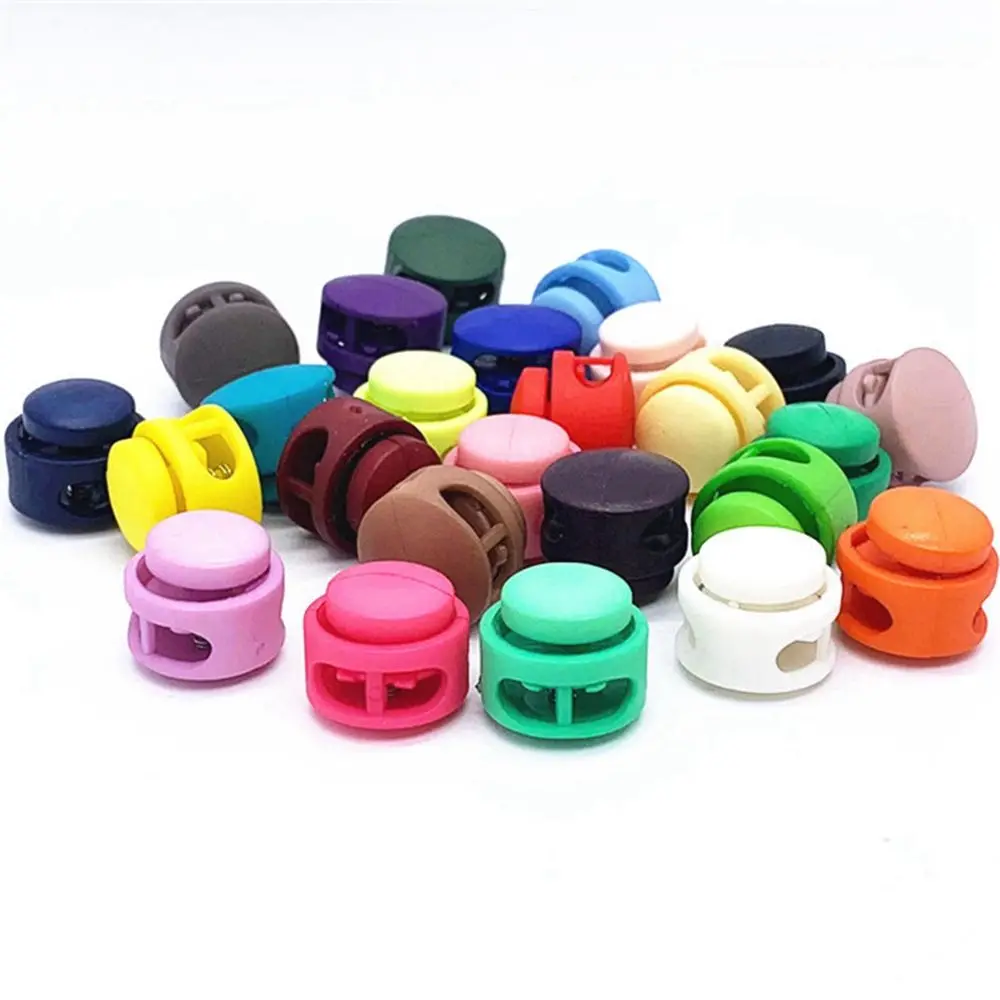 

2 Hole DIY Spring Buckle Toggle Stopper Shoelace Elastic Rope Buckle Clamp Cord Lock Clip Garments Accessoies Clip Stopper