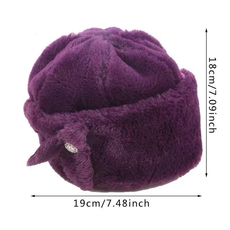 Hat Women Winter Warm Cap Fashion Princess Hat Warm Mink Fox Fur Hat ThickenedBeret Faux Fur Hat Furry Fleece Thickening Caps