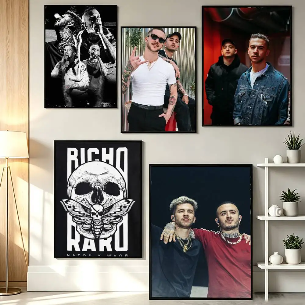 Spanish Rap Natos y Waor Poster HD Self Adhesive Waterproof Wall Art Ideal for Home Office Dorm Gift