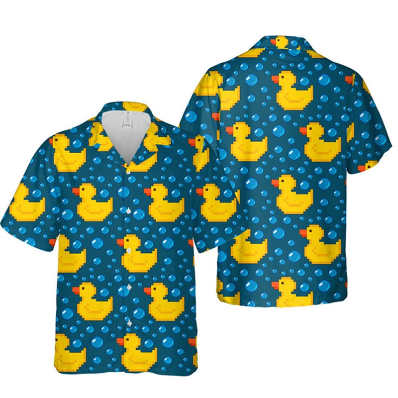 

Duck Shirt Bird 3d Printed Men's Women's Shirts Men's Vocation Blouses Lapel Shirt Camisas Teens Blouse Mens Deaigner Shirts