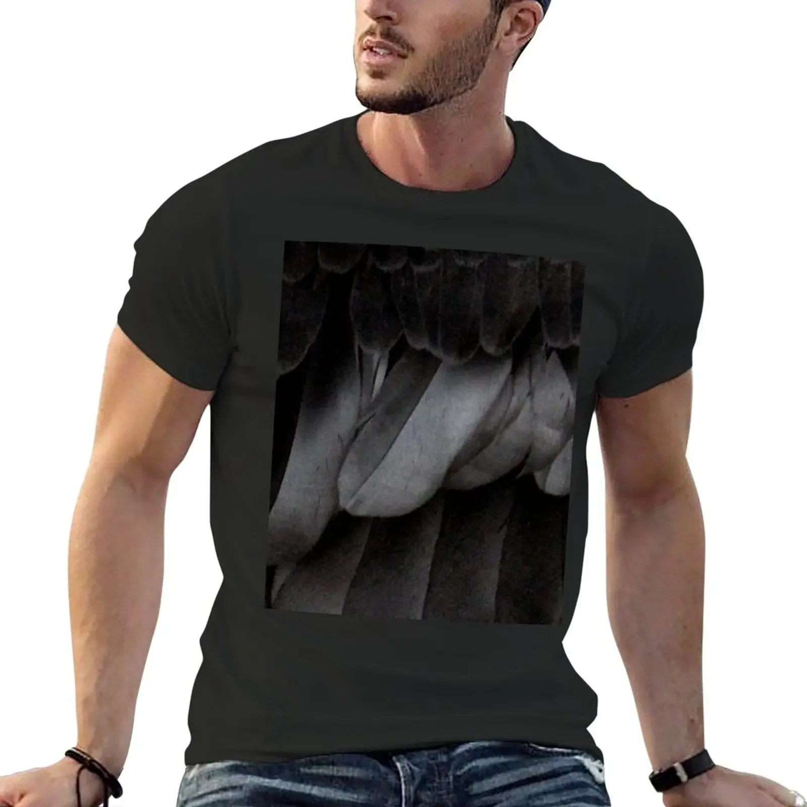 

black swan feathers T-Shirt vintage hippie clothes heavyweight t shirts for men