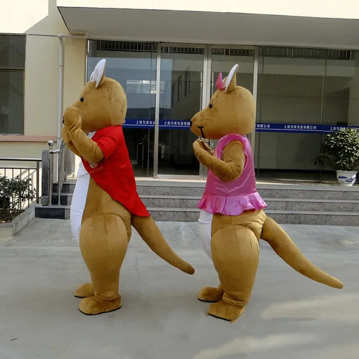 Christmas Adult Lovely Kangaroo Mascot Costume Custom Made Mascot Fancy Dress Costumes Animal Mascotte Costume Party Costumes