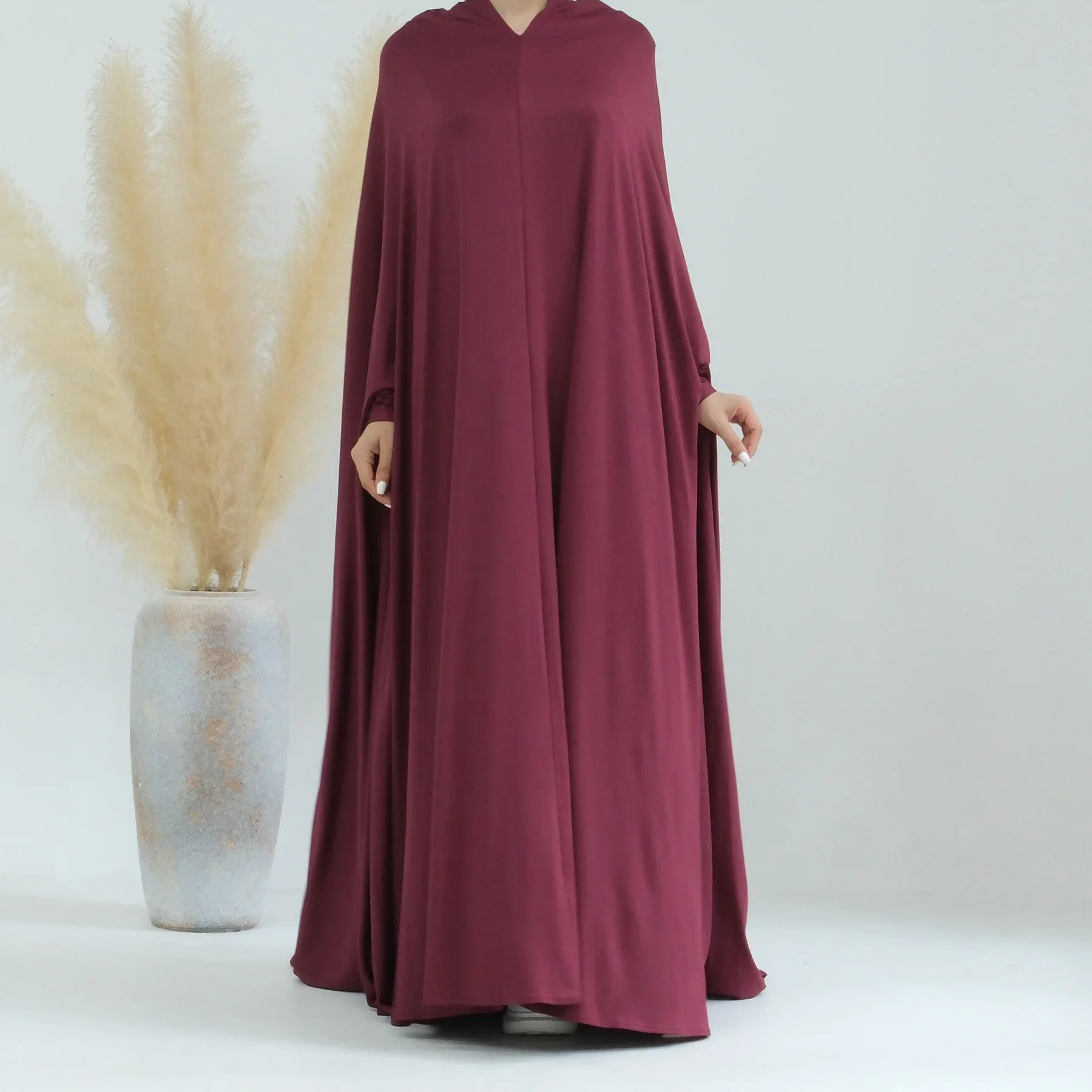 Eid Hooded Abayas Women Muslim Prayer Dress Djellaba Islamic Clothing Overhead Abaya Ramadan Dubai Turkey Robe Saudi Arab Burqa