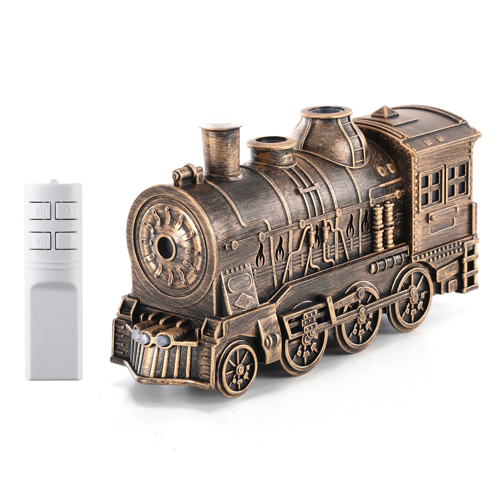 Ultrasonic Train Shape Air Humidifier with RC Vintage Steam Train Humidifier Creative Aromatherapy Diffuser for Office Bedroom