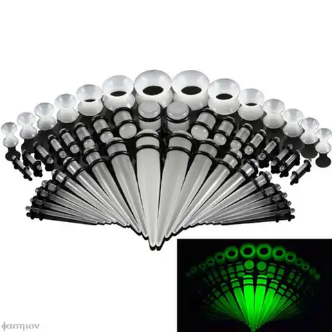 50 पीस/लॉट ऐक्रेलिक कान गेज टेपर और प्लग स्ट्रेचिंग किट मिश्रित रंग कान मांस सुरंग विस्तार शरीर भेदी आभूषण विस्तारक 10 best sales कान खींचने वाली किट - №2