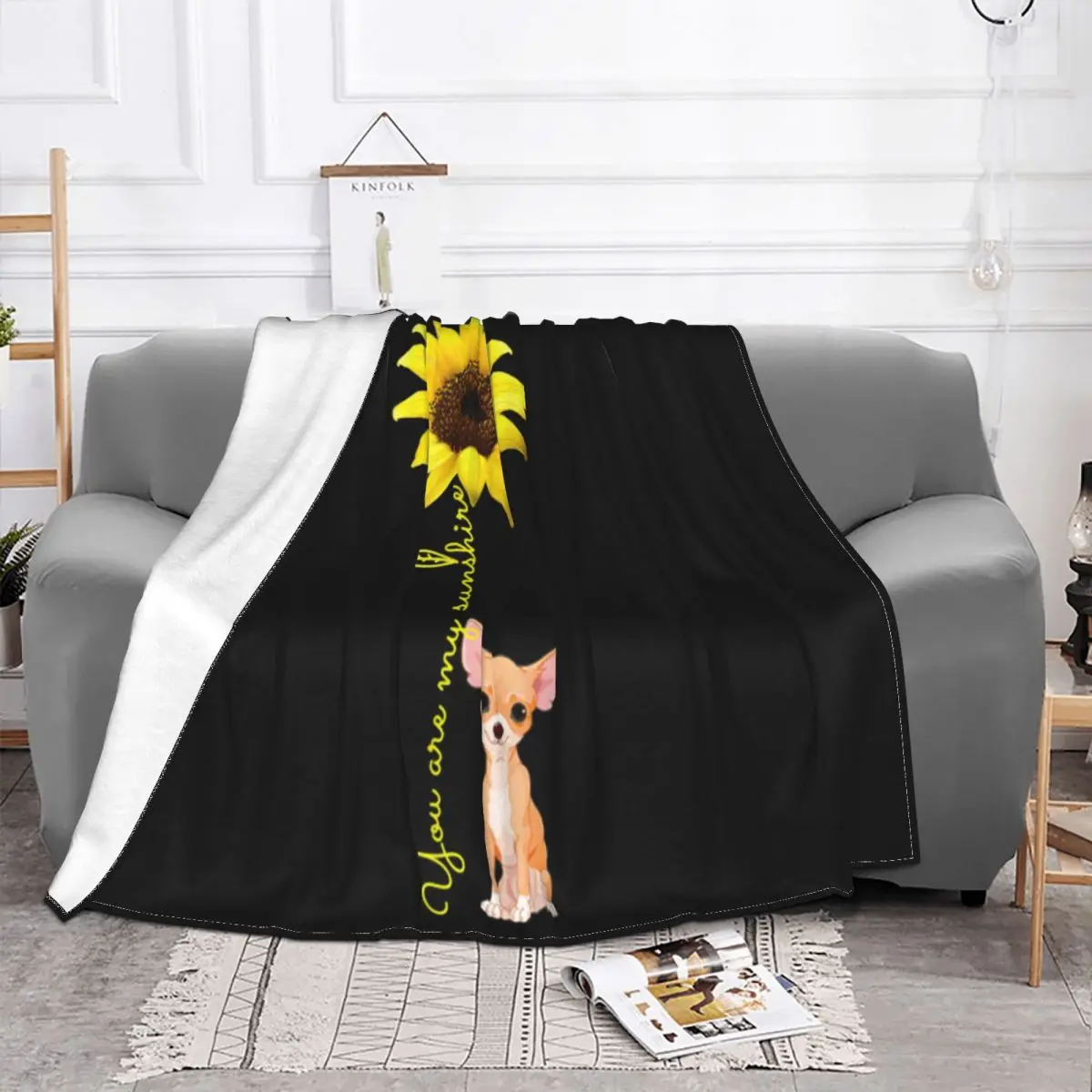 Pretty You Are My Sunshine Cute Chihuahua Dog Mom Mother Day Pattern Dj Hip-Hop Adult Throw Blanket