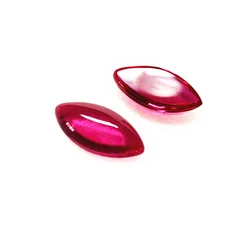 High Quality Blood-red Ruby Mohs Hardness 9 Smooth Polished Surface Marquise Shape Ruby Cabochon