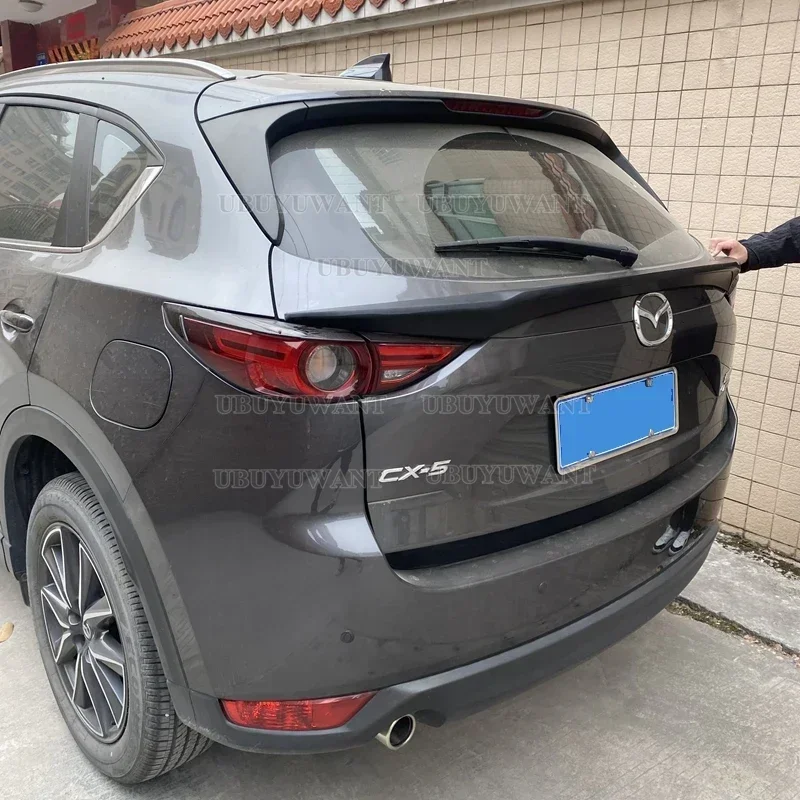 For Mazda CX-5 CX5 2017 2018 2019 2020 2021 Rear Middle Carbon Fiber Trunk Lip Wing Black White Spoiler Car Styling view 3