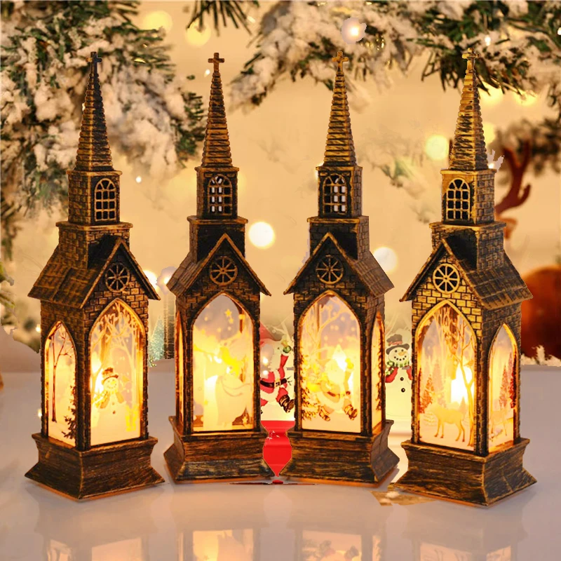Christmas LED Night Light Santa Claus Snowman Lantern Lamp Table Ornament 2025 Christmas Decoration For Home Xmas Navidad Gifts