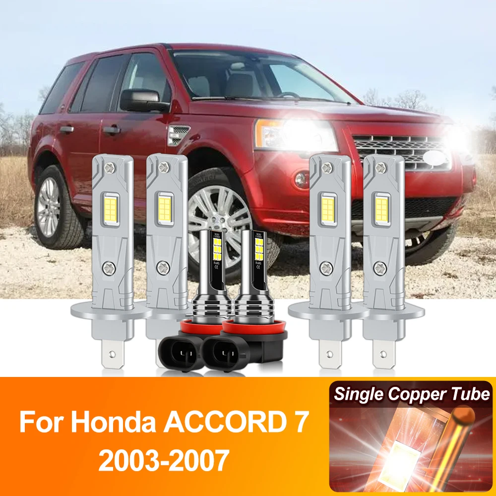60000LM LED Headlight 360W Canbus Error Free 6000K White Super Bright Fog Lamps For Honda ACCORD 7 2003 2004 2005 2006 2007