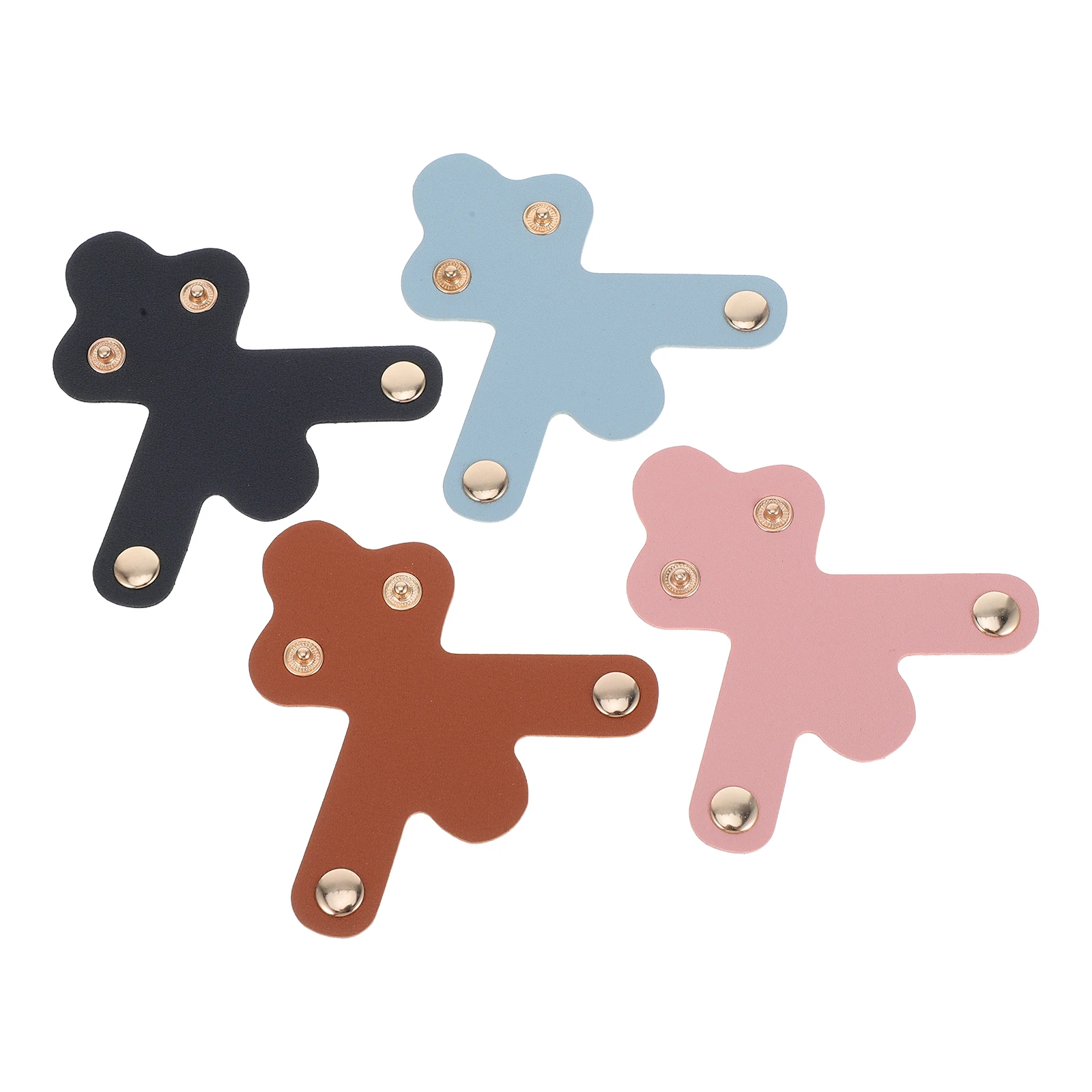 

4pcs Stethoscope Id Tag Name Tag Pu Leather With Buckle For Nurses And Doctors Stethoscope Equipment Identification Sleeve