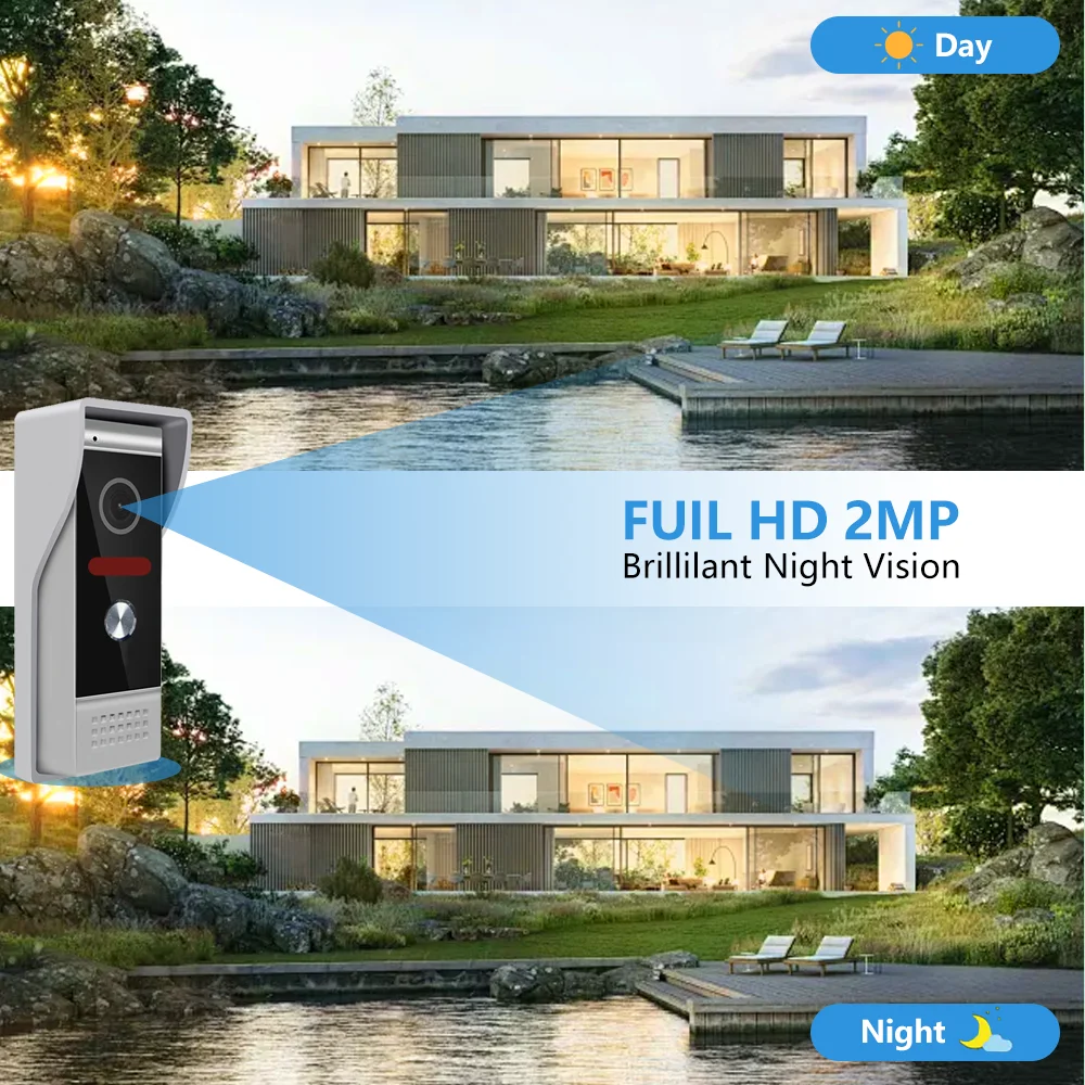 7-Inch HD Family Video Intercom Apartment Complex Private Residential Intercom Doorbell Surveillance Camera