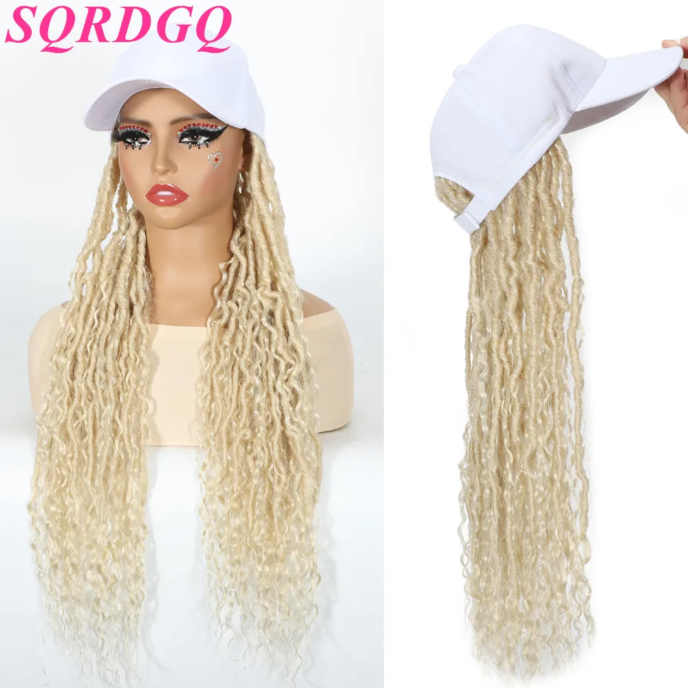 

Synthetic Crochet Hair Box Braided Wigs for Women Big Size Baseball Hat Wig Female Black Blonde Wig Woman Daily Use Braided Wigs