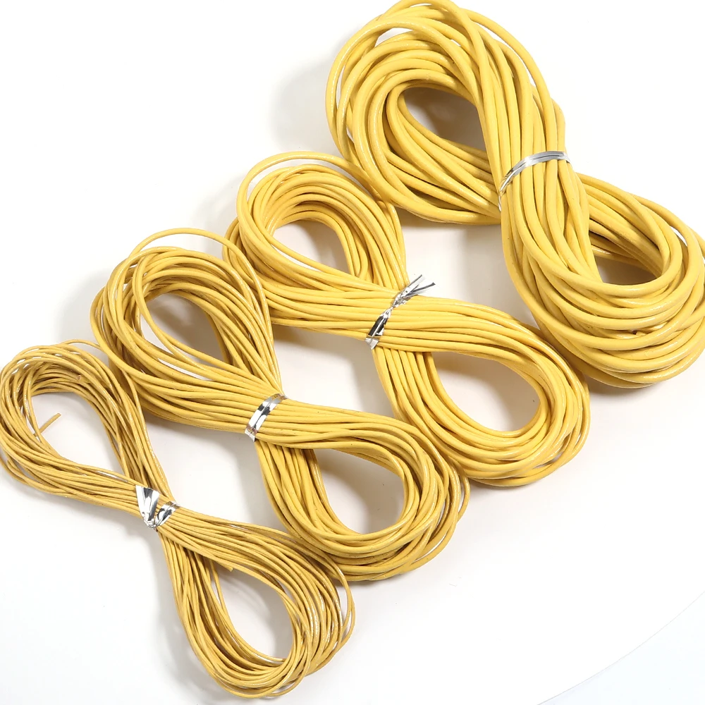 10 Meter 100 % echtes Lederband, Durchmesser 1/1,5/2/3 mm, buntes rundes Lederseil für Armband, Halskette, DIY-Schmuckherstellung – Detail 28