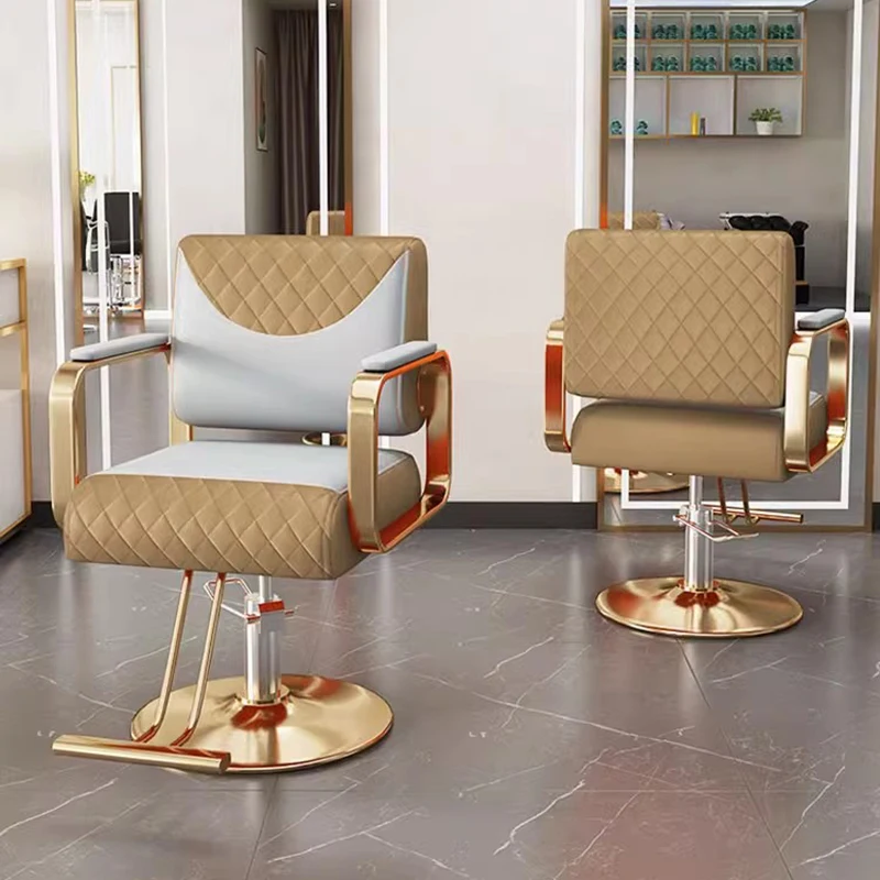 Modern Luxury Barber Chairs Nordic Lift Speciality Perm Barber Chairs Ergonomic Comfort Salon Furniture Silla De Barbería FYBC