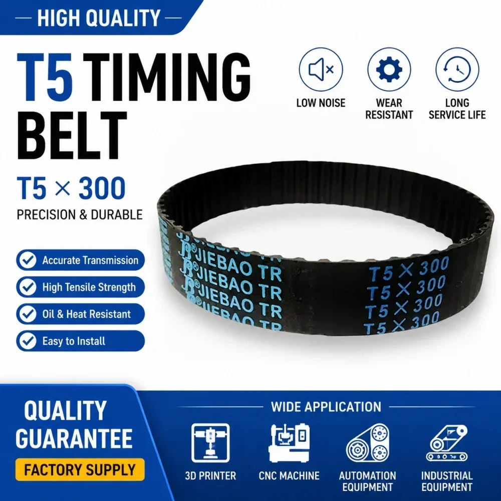 High Quality T5 Rubber Synchronous Timing Belt 6/8/9/10/12/15/20~40mm Width 580mm-815mm Long Drive Belt for Linear Motion Motor