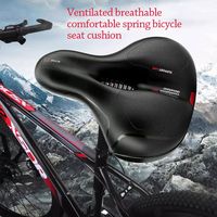 PU Leather Oversized Bike Seat Soft Comfortable Spring Wide Bicycle Saddle High Elasticity Waterproof Cycling Cushion