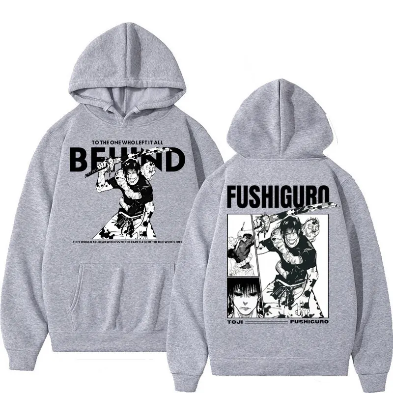 Anime Jujutsu Kaisen Fushiguro Toji Retro Hoodies Men's Harajuku Vintage Manga Long Sleeve Fleece Loose Fashion Casual Tracksuit