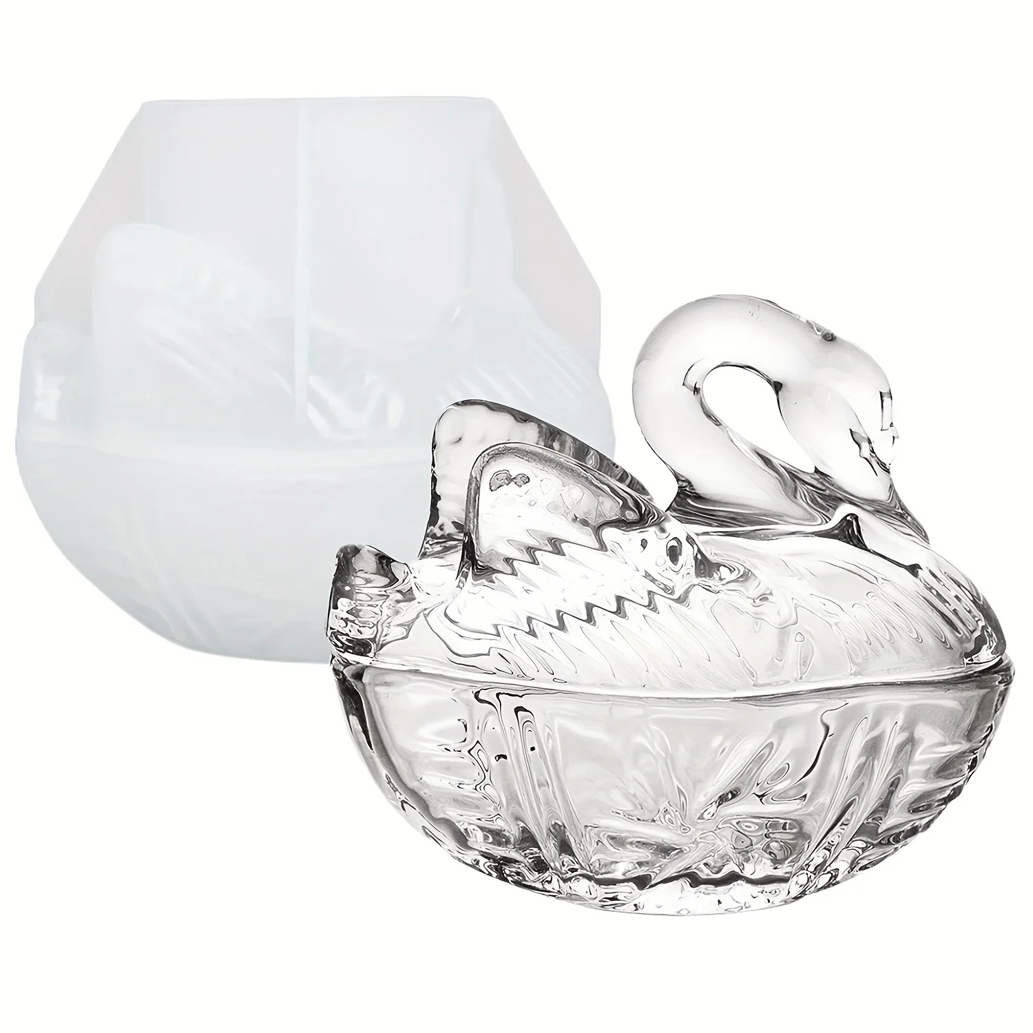 

Лебедь эпоксидная силиконовая форма для литья крышка 3D детальный держатель для хранения ювелирных изделий с перьями смоляная форма DIY ремесло ожерелье кулон декоративная