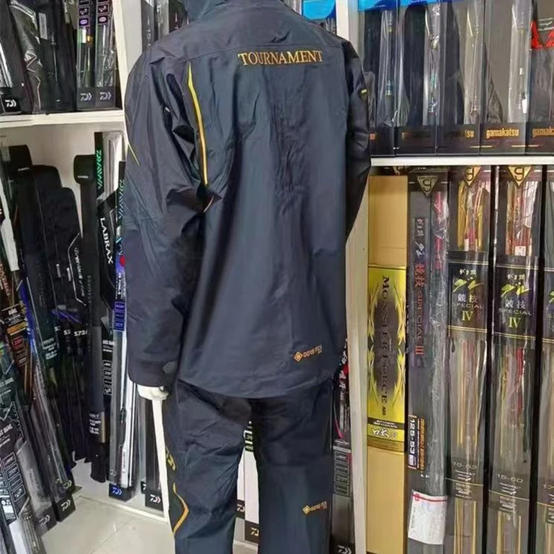 New Men Fishing Suit Spring Autumn Outdoor High Density Waterproof Rock Fishing Rain Coat Breathable Fishing Clothing 1023T