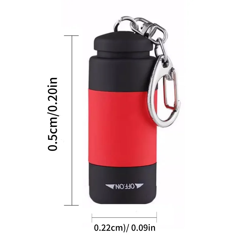 Portable Rechargeable Flashlight Keychain Outdoor Emergency Torch  Mini USB Plastic LED Light Keychain for Hiking Camping