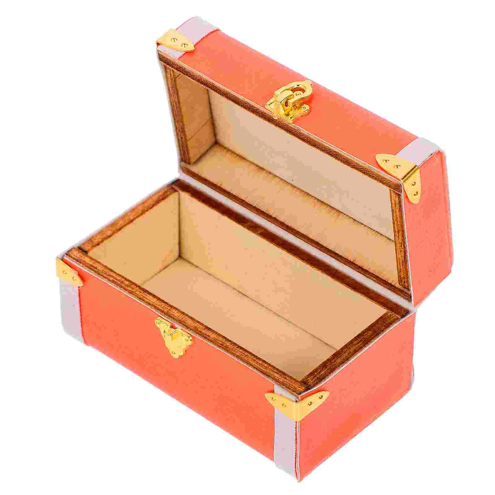 Mini Storage Box Luggage Cases House Vintage Suitcase Miniature Travel Decor Wooden Baby Toys