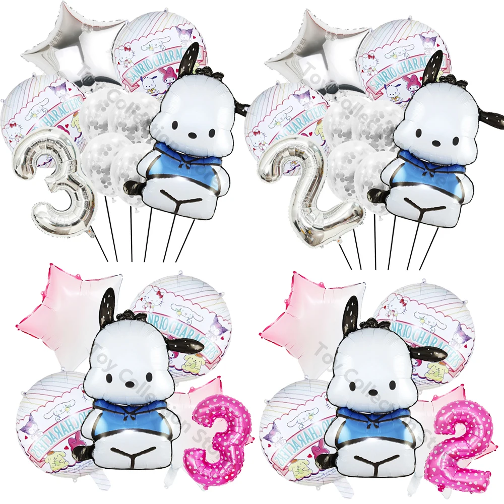 

Anime Pochacco Kawaii 6/9Pcs Foil Ballon Set Kid Birthday Party Supplies Festivel Gift DIY Scene Layout Party Decoration Globos