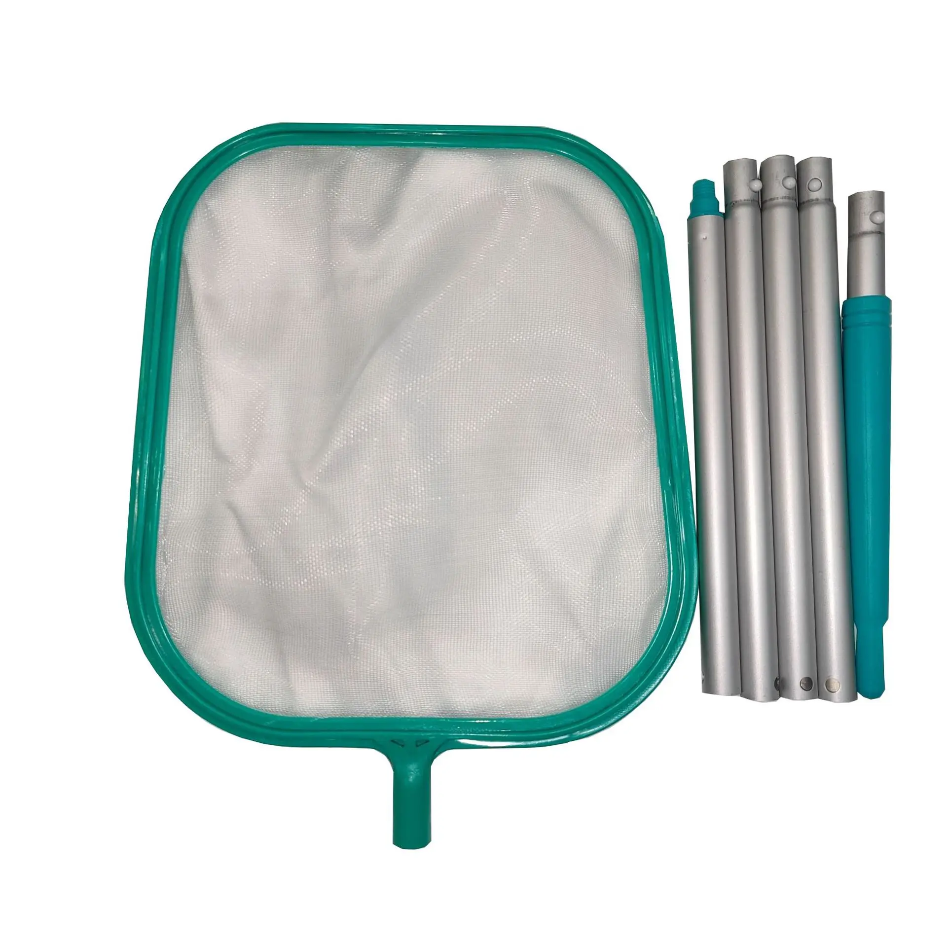 Swimming Pool Cleaning Net With Pole Shallow Net Five Section Splicing Rod Snap In Lake Green For Pool Leaf Skimmer Filter Bag