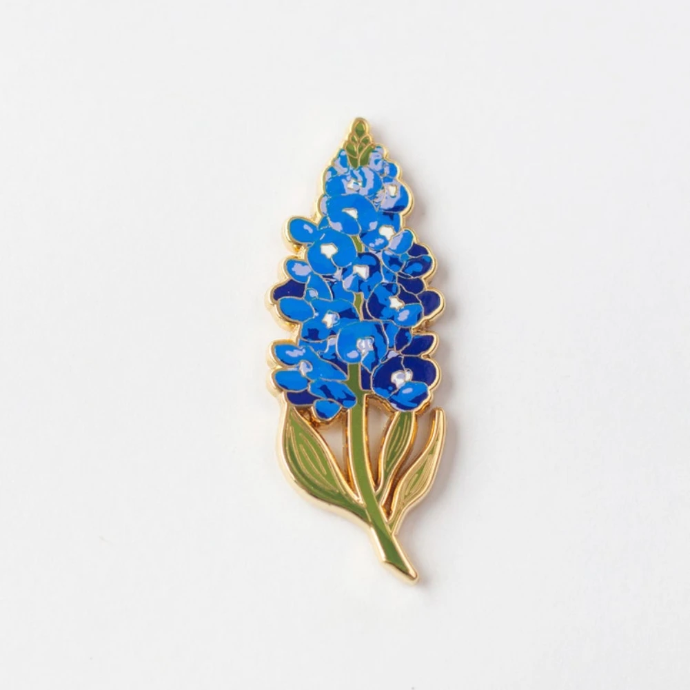 Bluebonnet Enamel Pin Texas Wildflower Lapel  Floral Accessory, Botanical, Nature Lover Gift, Spring Bloom, Garden Enthusiast