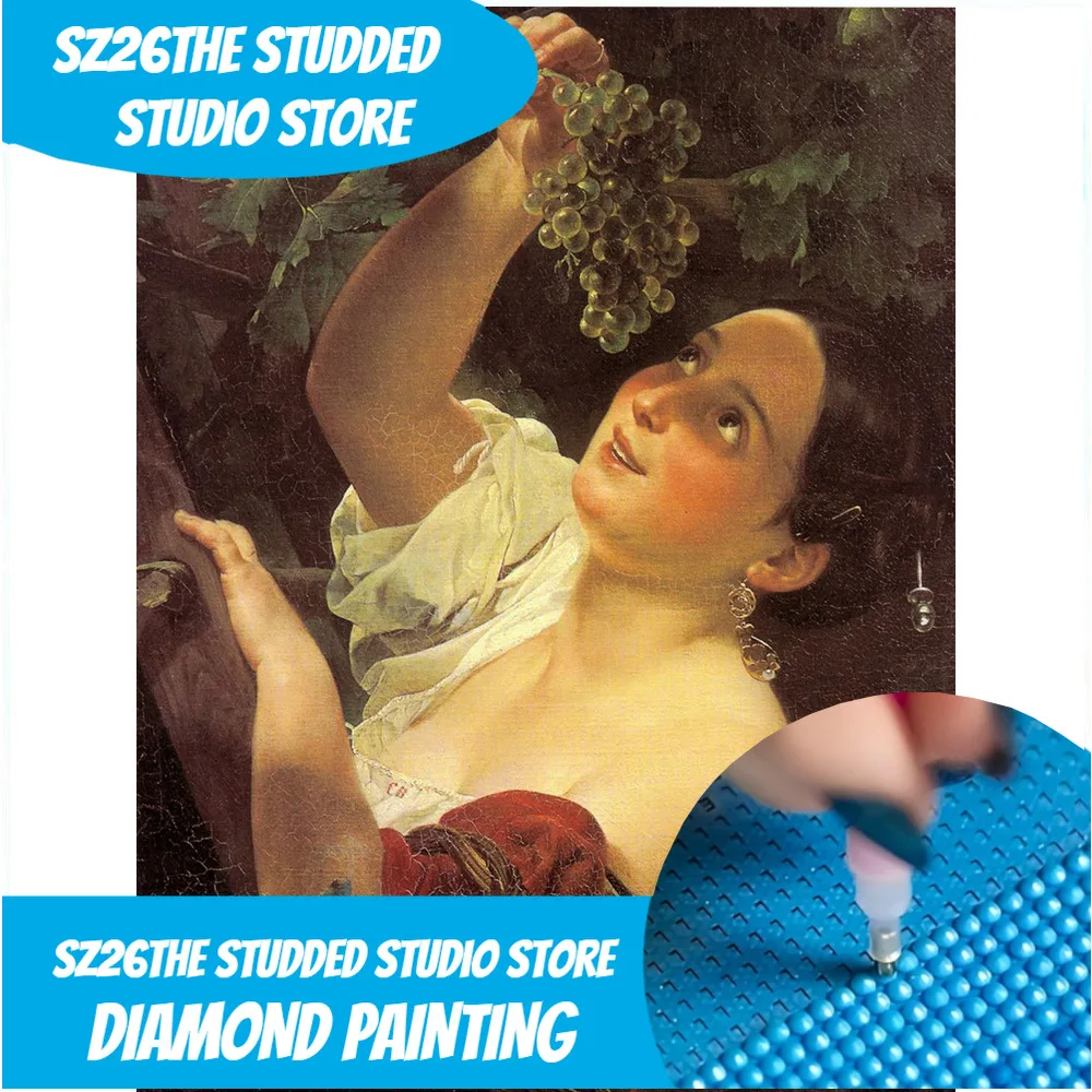 

Sz26The Studded Diamond Mosaic Woman Classic New Arrival Diamond Painting Full Round Portrait Diamond Embroidery Home Accessori