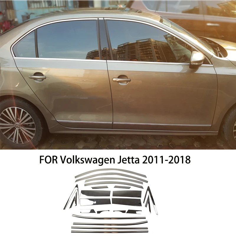 

Car accessories FIT For Volkswagen Jetta 2011-2018 Stainless steel chrome Window Molding Strip Sill side Cover Trim