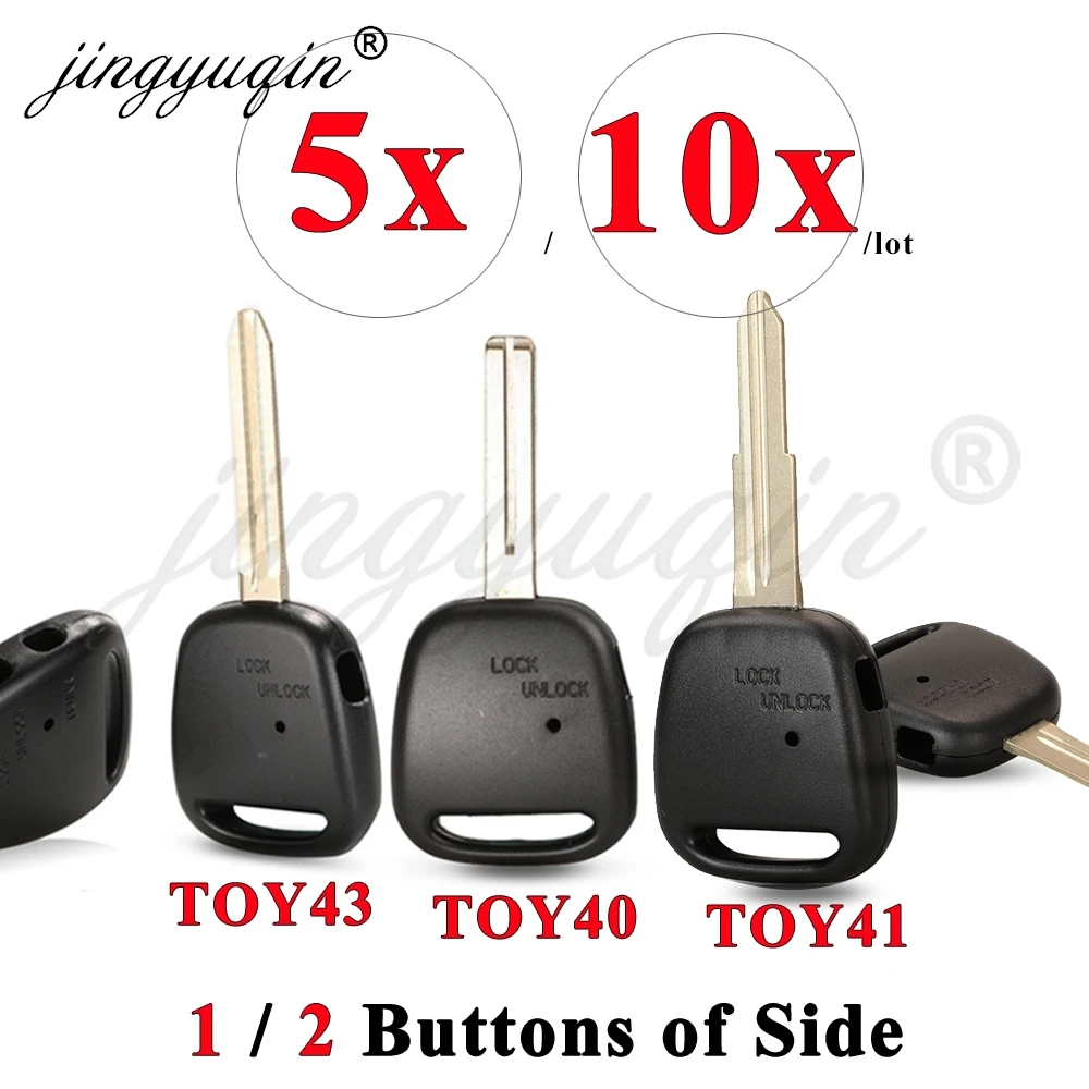 

jingyuqin 5/10 шт. корпус ключа-брелока TOY48/TOY43/TOY41 для Toyota 1998+ Carina Estima Harrier Previa Corolla Celica