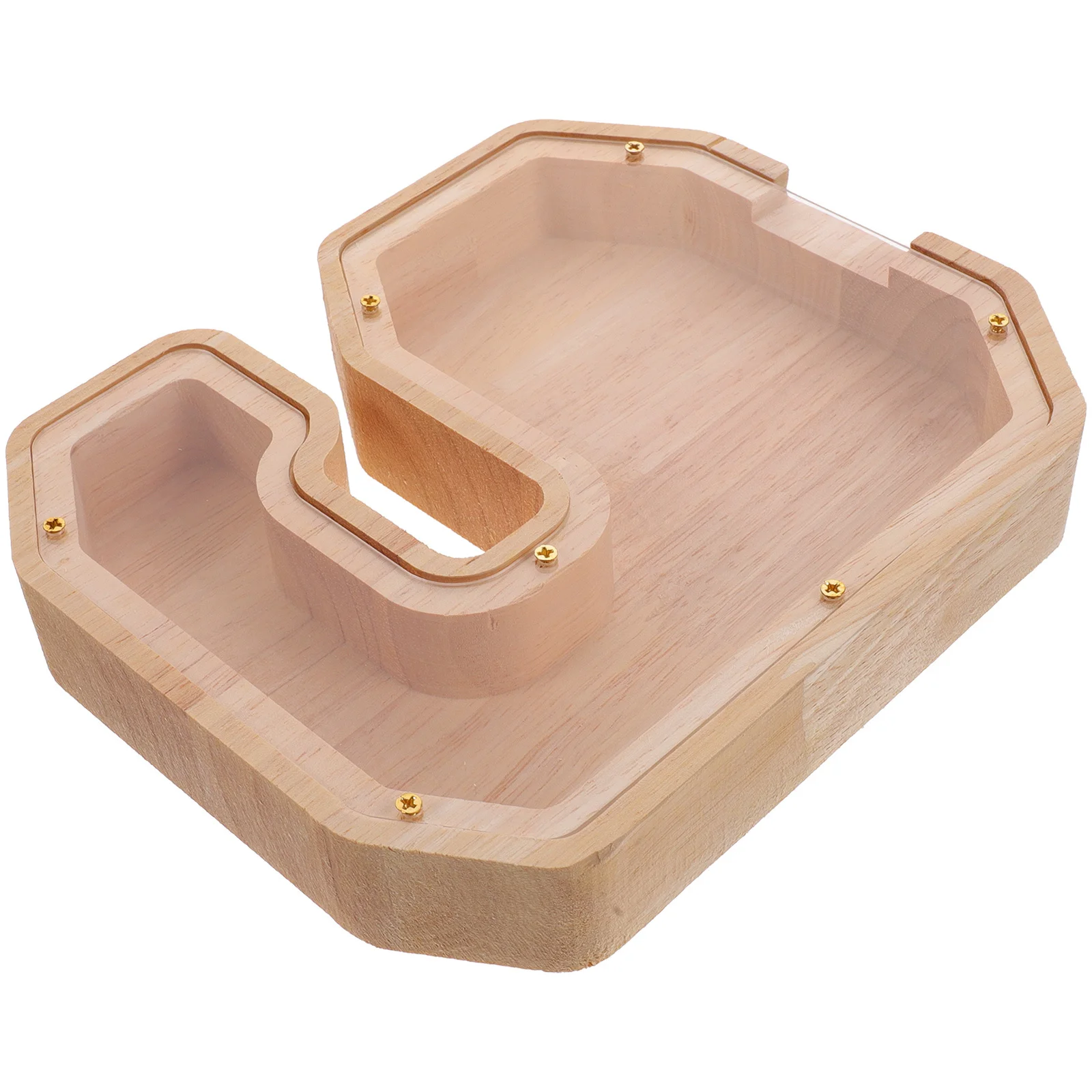 1pc 子供用透明木製貯金箱子供用コイン収納デスクトップ装飾壊れない木製貯金箱家の装飾